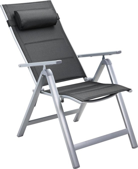 Casaria Tuinstoel Aluminium - 2 stuks Inklapbaar - Zilver