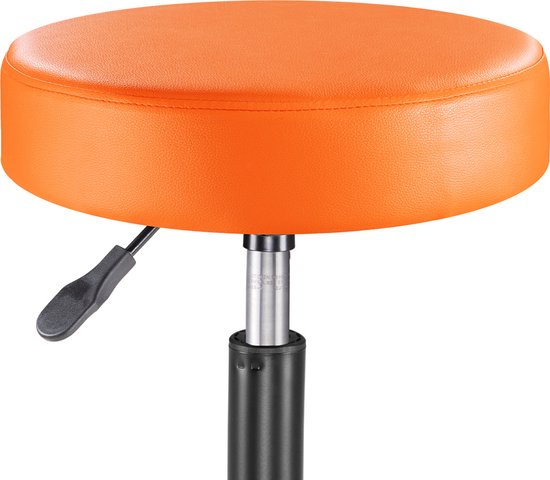 Casaria Verstelbare Draaikruk - 46/60cm Zithoogte – 1 Stuks Oranje