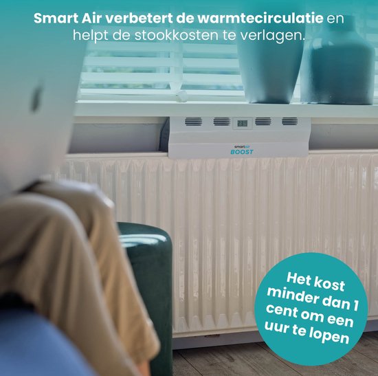 SmartAir Boost - Draagbare Radiatorventilator - Universeel - Energiezuinig - Draadloos, oplaadbaar en automatisch - Radiator Ventilator – Wit