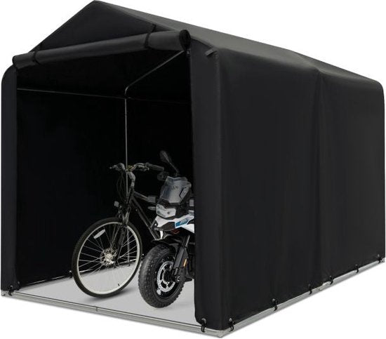 Coast Buiten fietsenstalling - Draagbare garage - Fietsenstalling met oprolbare ritsdeur - 160 x 218 x 164 cm - Donkergrijs