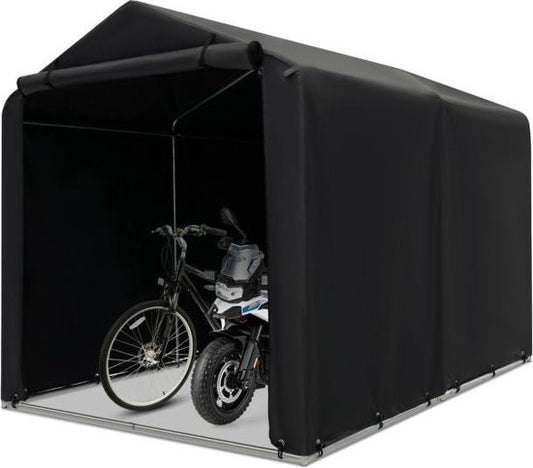 Coast Buiten fietsenstalling - Draagbare garage - Fietsenstalling met oprolbare ritsdeur - 160 x 218 x 164 cm - Donkergrijs