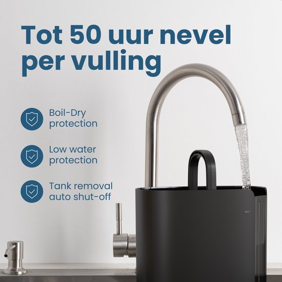 Auronic Luchtbevochtiger - 5 Liter - Geschikt voor Woonkamer, Kantoor, Slaapkamer, Babykamer en Meer - BPA-Vrij - Zwart