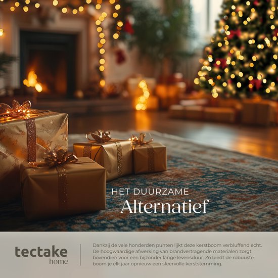 tectake® Kunstkerstboom - Dichte Kunstkerstboom met Flexibele Buigbare Dennentakken en Stalen Boomstandaard - 230 cm, 1346 Naalden - Groen, Ideaal voor Kerstversiering