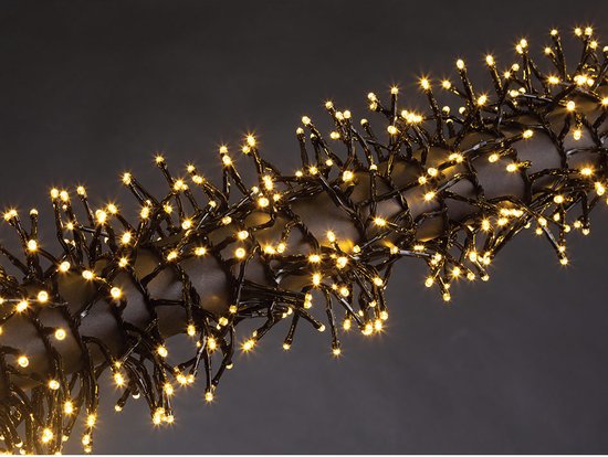 Merga LED, lichtslinger, 12 m, 1020 leds, warmwit, zwarte kabel, voor binnen en buiten, 24 V