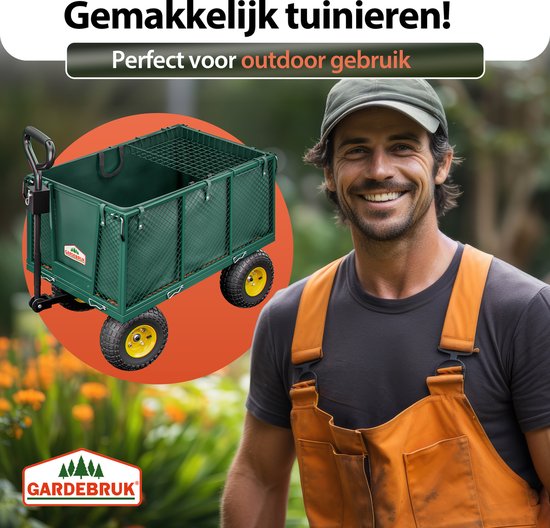 Gardebruk Bolderkar Binnenzeil - Belastbaar tot 550 kg – Groen
