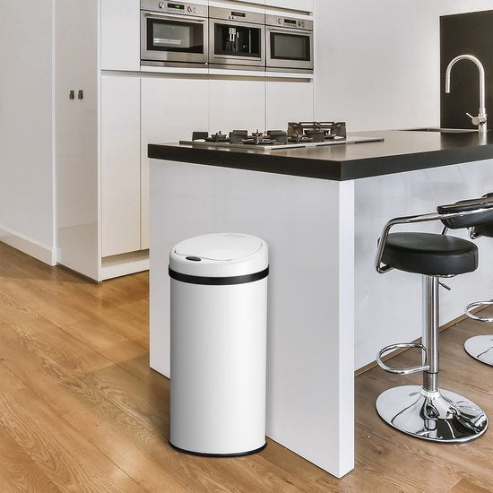 Automatische Prullenbak / Afvalemmer / Sensorprullenbak - 40 Liter - Wit - Rond