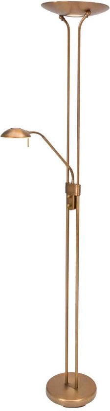 Steinhauer Olet - Klassieke LED Dimbare Vloerlamp | Staande Lamp met Dimmer met leeslamp - 1 lichts - H 1800 mm - Brons - Woonkamer | Slaapkamer