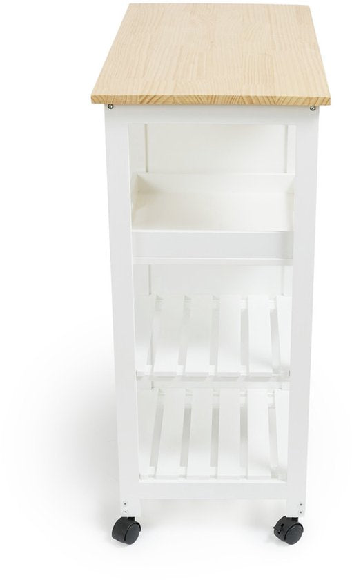 Lifa Living Keukentrolley Sophie - Wieltjes - Serveerwagen - Wit - 67x37x84(LxBxH)