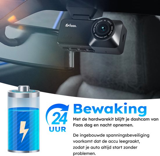 Dashcam Hardwire Kit – 24-Uurs Bewaking – USB-C Aansluiting – Compact Ontwerp – Eenvoudig Te Installeren – Directe Accu Aansluiting – van Faas
