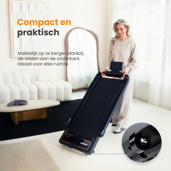 Moovv SmartStep Pro v3 Incline Loopband Inklapbaar - Walking Pad met 10% Hellingfunctie – Opvouwbare Wandelband - Treadmill 1-12 km/u – Incl. Accessoires