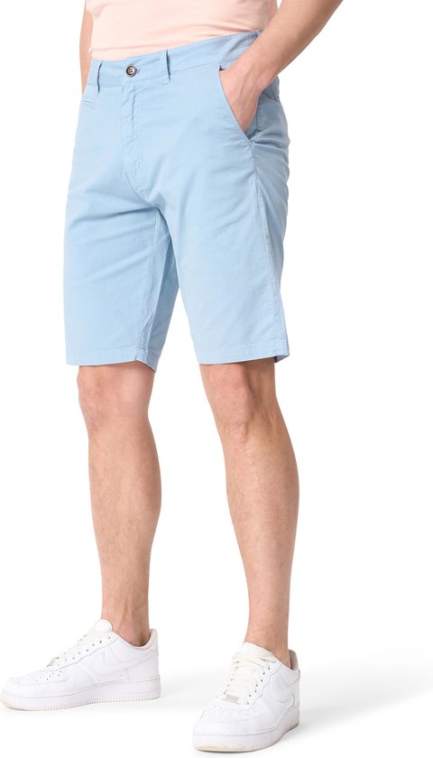 Mario Russo Chino Short - Korte broek heren - Shorts heren - Katoen - Lichtblauw - L