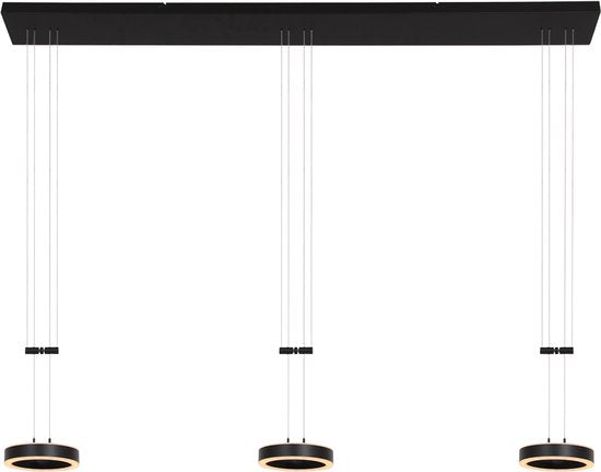 Steinhauer - hanglamp - Piola - zwart - acryl metaal - design lamp - LED - 3501ZW