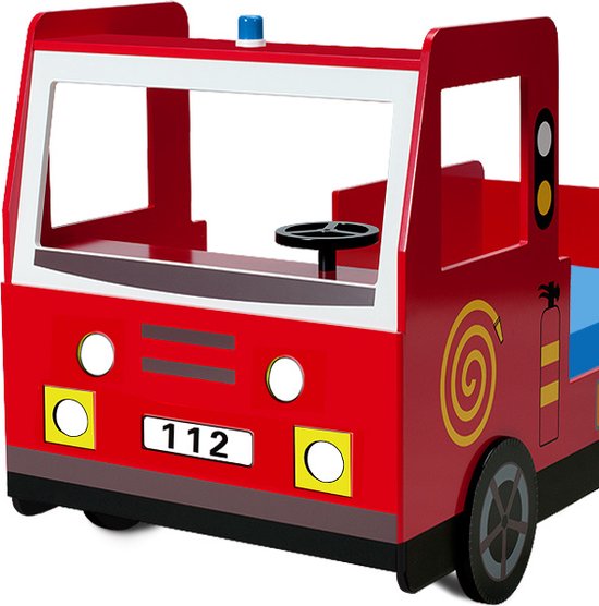 Casaria Kinderbed Brandweerauto – Incl. Lattenbodem - 200 x 90 cm