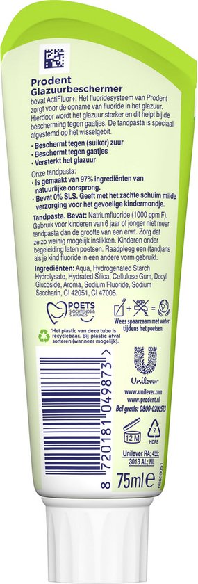 Prodent Tandpasta Glazuurbeschermer 75 ml - Kids 6+ jaar - Kindertandpasta
