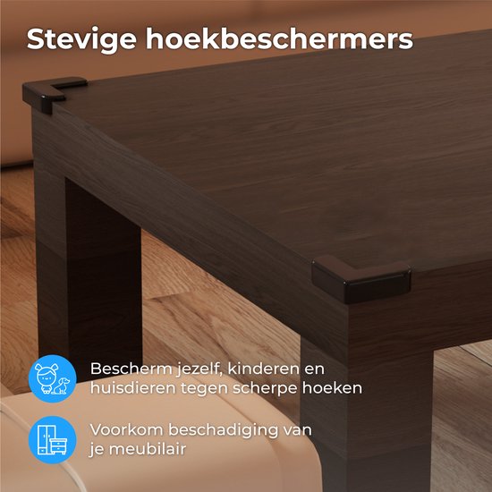 Nuvance - Hoekbeschermer - 12 stuks - Sterke Stootrand - Hoekbeschermers voor Tafel - Tafelhoek beschermers voor Baby en Kinderen - Transparant - Hoekbescherming - Zwart