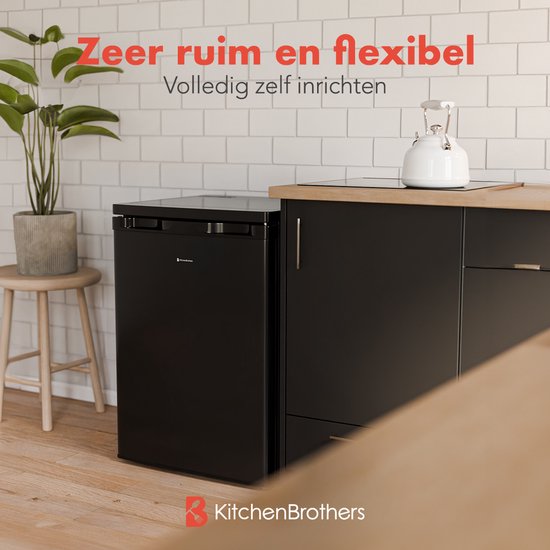 KitchenBrothers Koelkast – 127 Liter – 55 x 58 x 85 cm – Zwart