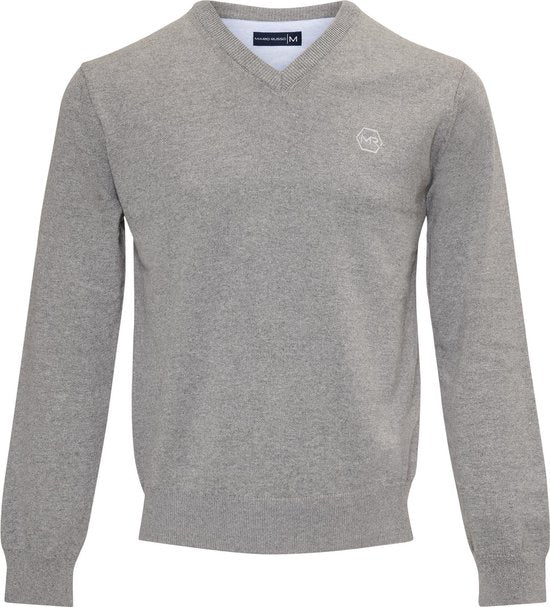 Mario Russo Pullover - Lichtgrijs - Maat XL - Italiaanse Schnitt - 85% Katoen Pullover