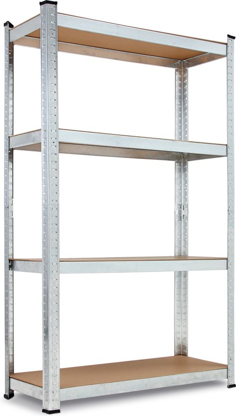 Monzana Stellingkast Metaal – incl. 4 MDF planken- tot 700kg - Zilver