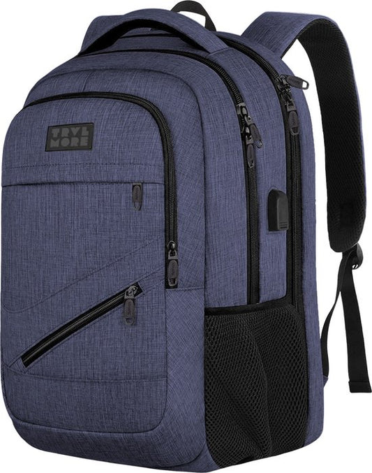 TRVLMORE Rugzak - 36L - 17 inch - Laptop Rugtas - Schooltas - Heren en Dames - Laptoptas - Spatwaterdicht Blauw