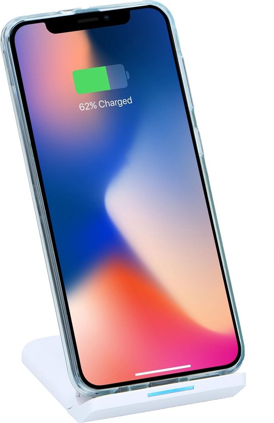 Grundig Draadloze Telefoonoplader - Oplaadstation - voor Smartphone - Slank Design - Wit