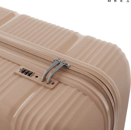 MRKA® Milano - Reiskoffer Medium (M) - Taupe - Koffers - Koffer - Koffer Groot - Koffer Ruimbagage - Koffer Medium - Koffer 20 KG - Suitcase - Valies - Polypropyleen Koffer - Lichtgewicht - TSA Slot - Cijferslot - 360° Wielen - 60x40x25cm – 60 Liter