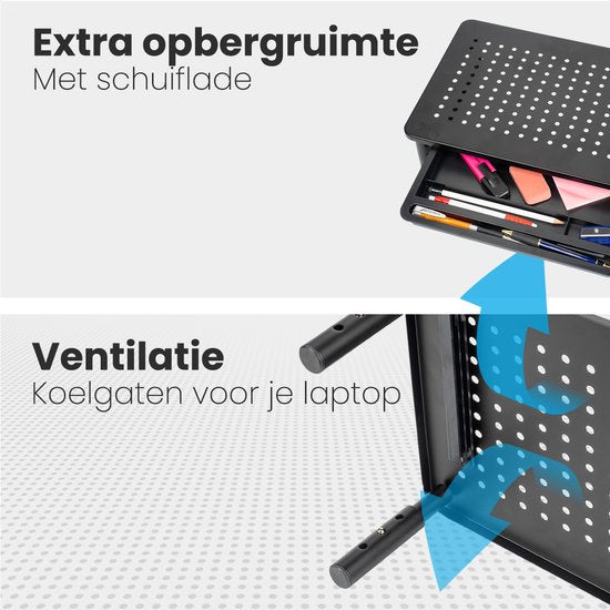 Auronic Monitor Standaard - Monitor Verhoger - Beeldscherm Verhoger - 2 Stuks - Verstelbaar - 37 x 23,5 x 10 cm - Metaal - Zwart