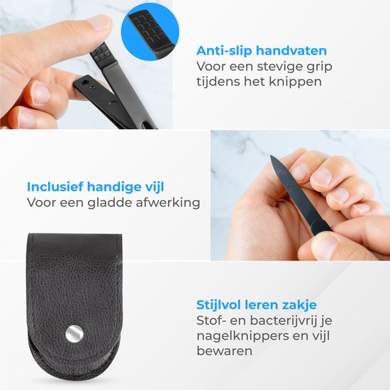 Nuvance - Nagelknipper - 4 in 1 - Nagelknipper Set met Nagelvijl - Nageltang - Teennagelknipper - Voor Kalknagels