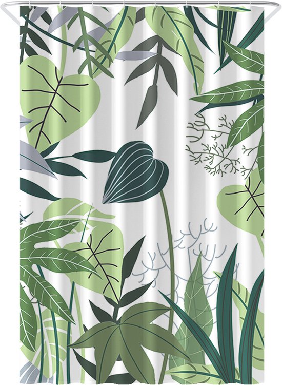 Loti Living Douchegordijn Anti Schimmel – Jungle - Inclusief ringen – Waterdicht - Polyester - Douchegordijn 120x200 cm
