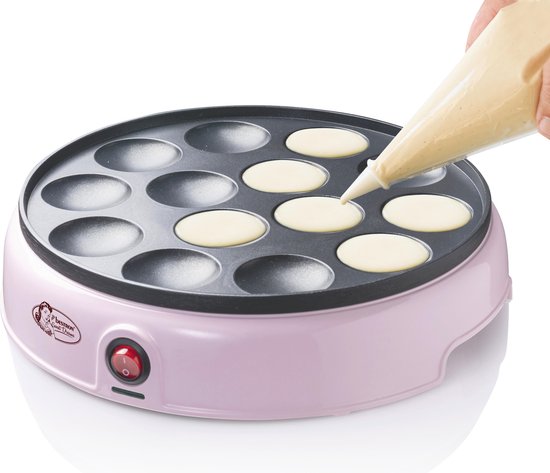 Bestron Poffertjespan - APFM700SDP - 800W - Poffertjesmaker - Electrisch - Roze - 5 jaar garantie
