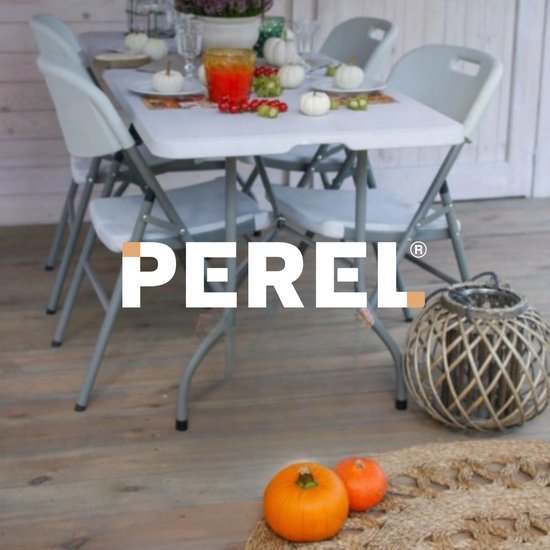 Perel Witte klapstoel voor binnen en buiten kunststof