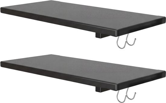 LifeGoods Schappenset voor Tuinkast - 2 Stuks - 25kg Draagkracht - Geschikt voor LifeGoods Tuinkasten - 61,5 x 30 cm - Zwart