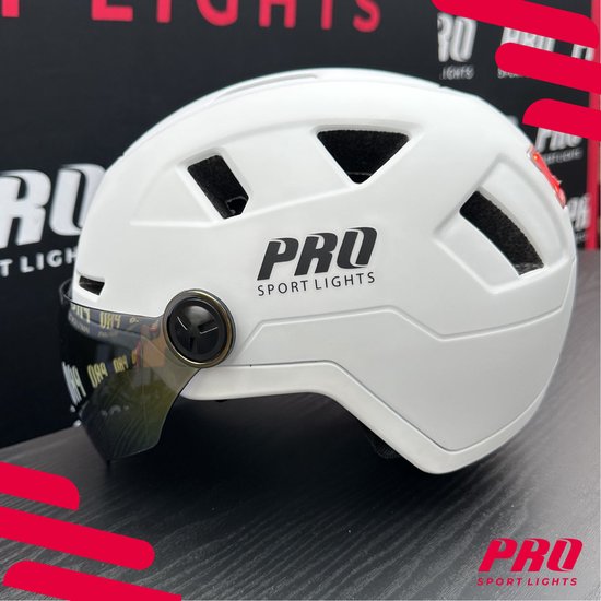 Speed Pedelec Helm met Visier & Oorwarmers Fietshelm Volwassenen - Wit - Medium - NTA8776