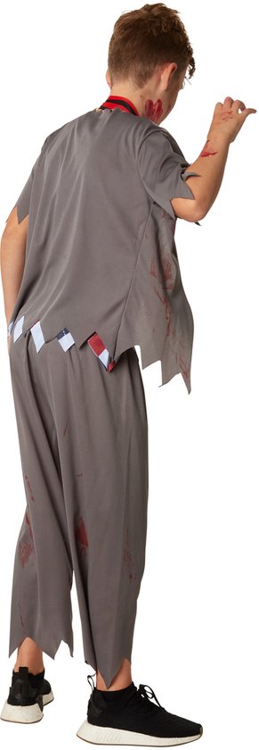 dressforfun - Griezelige schooljongen 128 (7-8y) - verkleedkleding kostuum halloween verkleden feestkleding carnavalskleding carnaval feestkledij partykleding - 302221