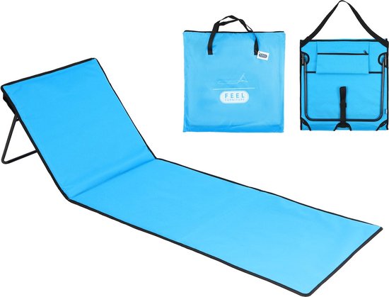 Feel Furniture - Hip strand ligbed met draagzak - Blauw