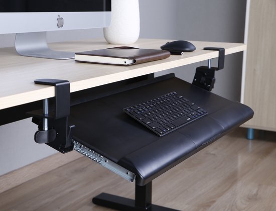 Toetsenbord lade onder bureau - toetsenbord houder - toetsenbordlade - toetsenbord onder bureau - keyboard tray - ergonomisch zithouding - hoogte verstelbaar en uitschuifbaar