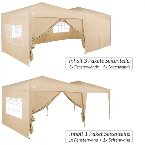 Deuba Zijwanden Paviljoen - 2-Delig - Beige 3x2m