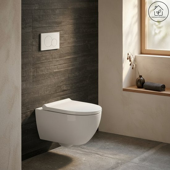 Geberit Acanto Wandclosetpack - diepspoel- turboflush 36x53cm - closetzitting - softclose - quick release - wit