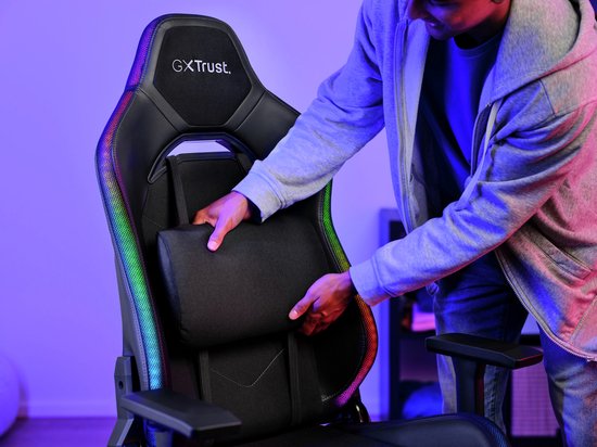 Trust GXT 719 Ruya RGB - Gaming Stoel met RGB Verlichting – Verstelbare Gamestoel – Ergonomisch – Bureaustoel – Gaming Chair - Zwart