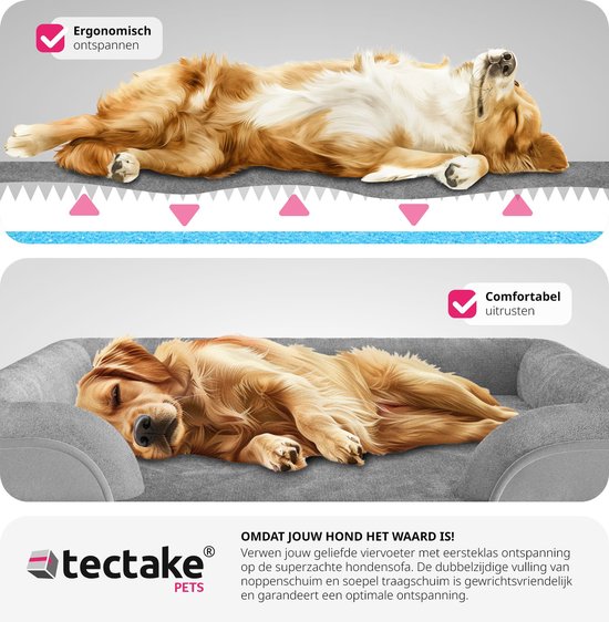 tectake® hondenbed - kussen voor grote en middelgrote honden - donzig en wasbaar - hondenmand met traagschuim - hondenbox - hondenligstoel - hondenmand - hondenkussen L (91 x 68 x 18 cm)