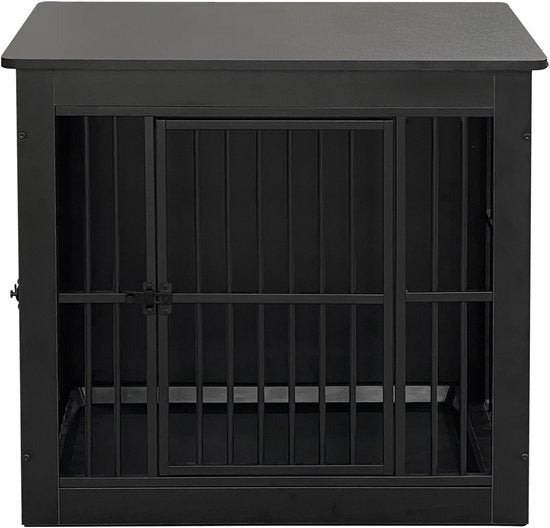Hondenhok - Hondenbench - bench voor kleine en middelgrote honden - hondenkooi - voor binnen - inclusief hygiënische bak voor in het hok - 80.5 cm x 59 cm x 70 cm