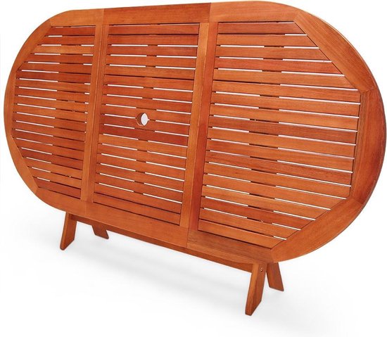 Casaria Opvouwbare Tuintafel – Parasolhouder – 160 x 85 x 75 cm – FSC Acaciahout - Bruin