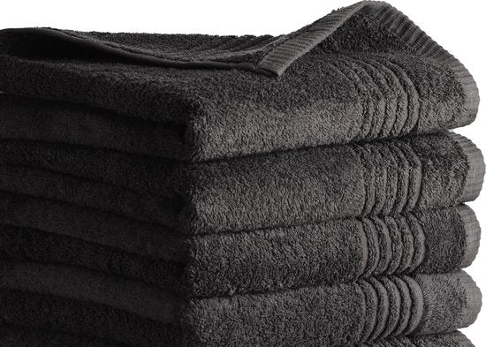 Handdoek Supreme - Egyptisch Katoen 650 GSM - 6 stuks - 50x100 - zwart
