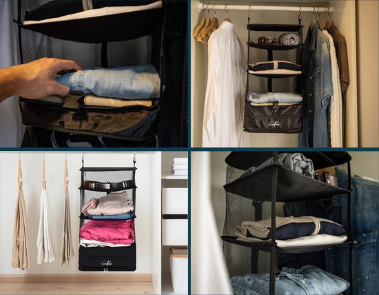 Hangende Packing Cubes - Opvouwbaar - 4 Vakken - Koffer Organizer - Sunflake