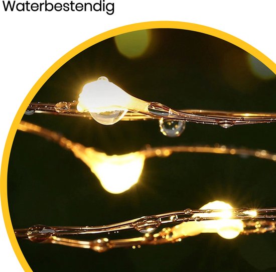 Happy Goods Solar Tuinverlichting op Zonneenergie - 200 LED Lichtsnoer Buiten - 20 m - Fairy Lights - Buitenverlichting Lichtslinger - Lichtsnoeren