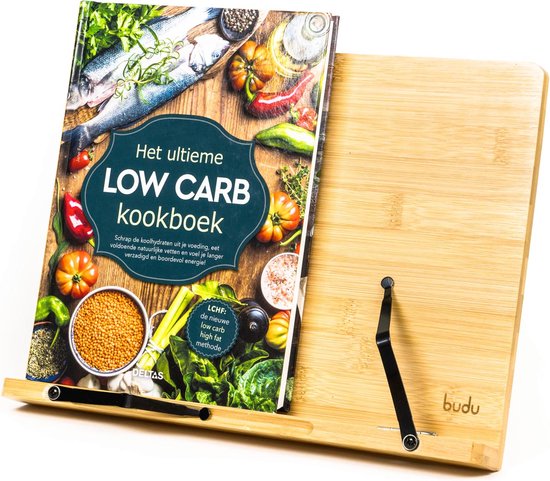 Budu Boekenstandaard – Boekenhouder – Book holder – Boekenstandaard bamboe hout – Tablethouder – Leesstandaard – Verstelbaar (5 standen)