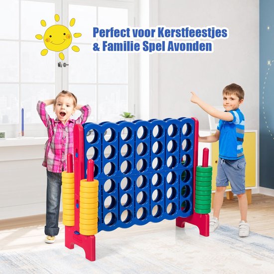 Coast 4-Op-Een-Rij Speelset - Met 42 Jumbo Ringen -120 x 42x 104cm - Blauw