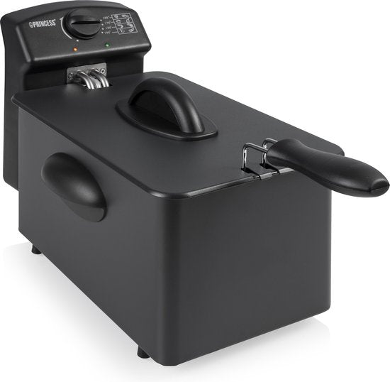 Princess Frituurpan 182729 – Friteuse - 4 liter – Koude zone - 2000 Watt - Black Steel Collectie