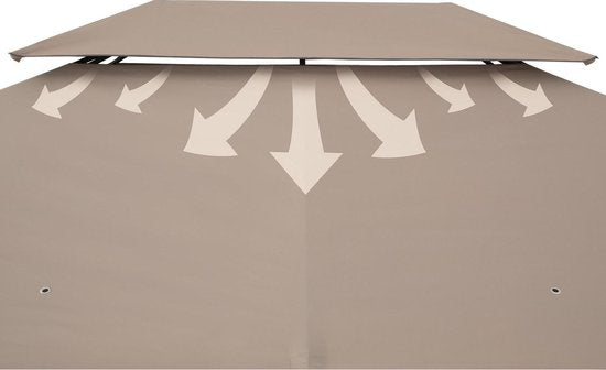 Casaria Paviljoen Topas 3x4m - UV-bescherming 50+ - Taupe