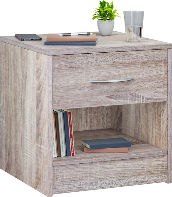 Casaria Nachtkastje - Lade Hout 41x39x28cm - Eiken