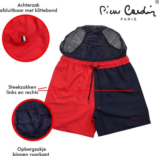 Pierre Cardin Zwembroek Rood/Donkerblauw XL